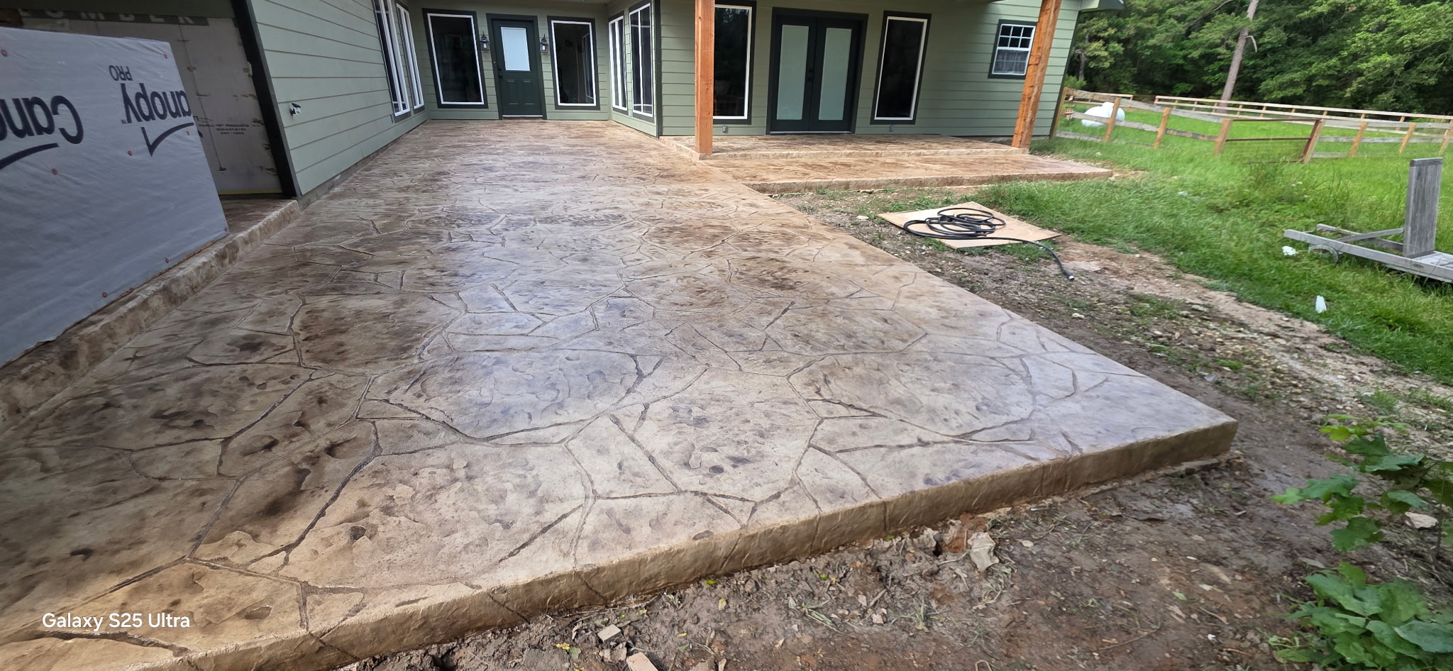 Stamped concrete patio